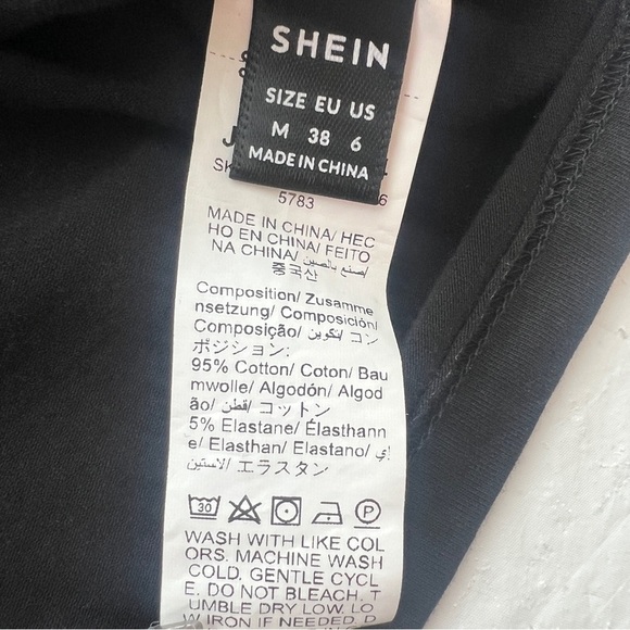 SHEIN  NWOT Black Cotton Blend Top - Picture 3 of 4